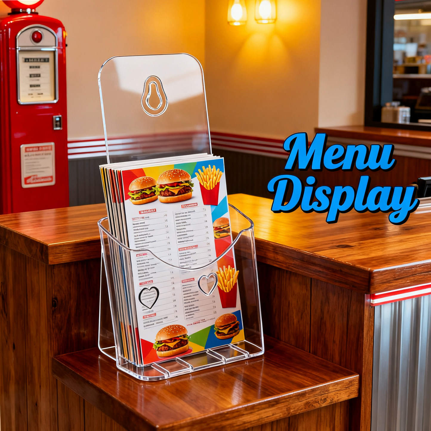 Acrylic Brochure Holder 4x9 Inches 2 Pack Slant Back Design, Clear Display Stand, Plastic Table Stand Sign Holder Pamphlet Holder Flyer Holder,  Acrylic Table Signs Plastic Paper Holder for Office, Home, Store