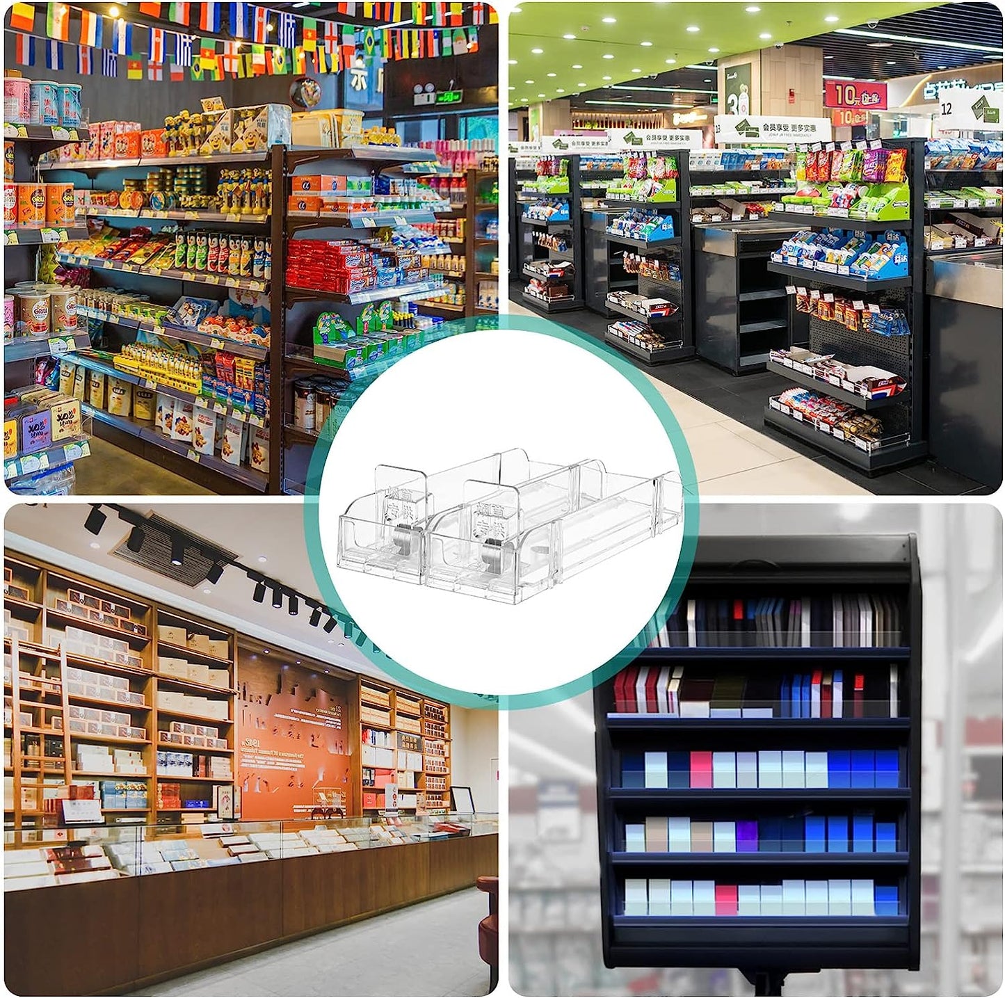Store Display Shelves Matchbook Display Case, Automatic   Clear Cigarette Display Stand Rack for Market Store (8Pcs Capacity)