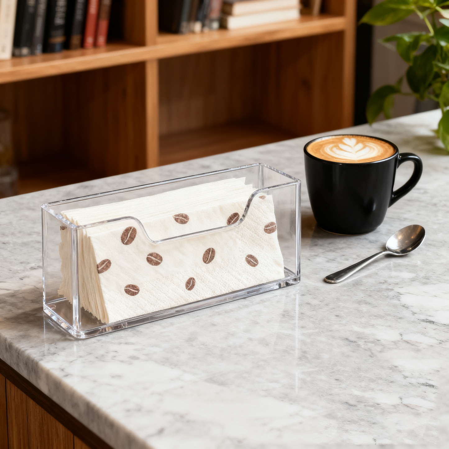 Acrylic Clear Napkin Holder for Bathroom, Clear Waterproof Splashing Vertical Napkin Holder for Kitchen, Disposable Hand Towel Holder, Modern Dining Table Napkin Tray for Home, Hotel, Office