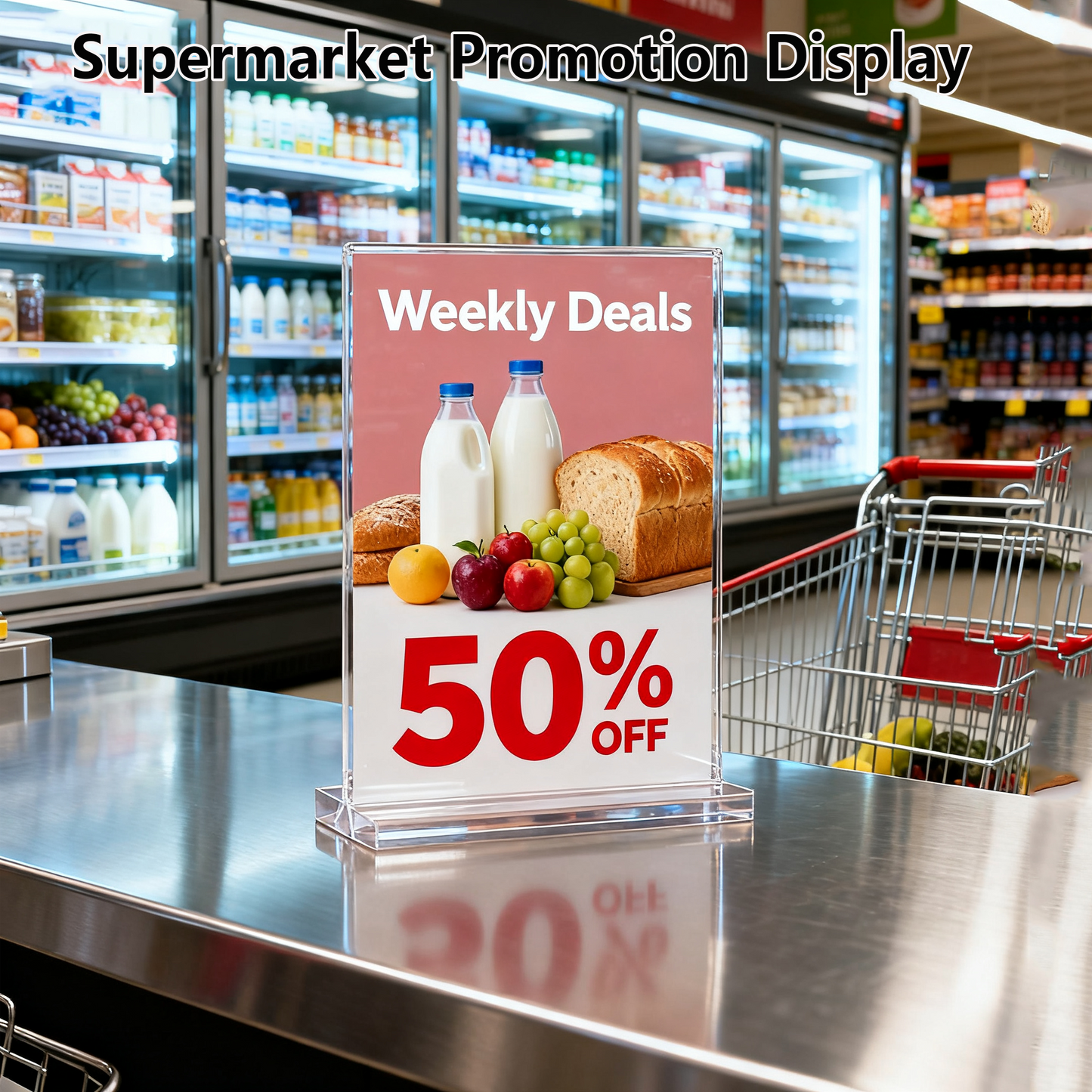 Acrylic Sign Holder 4x6”, 15 Pack Clear Double Sided Vertical Display Stand for Tabletop， for Menu, Flyers, Photos, Perfect for Restaurants, Retail Stores, Office Desks, Exhibitions