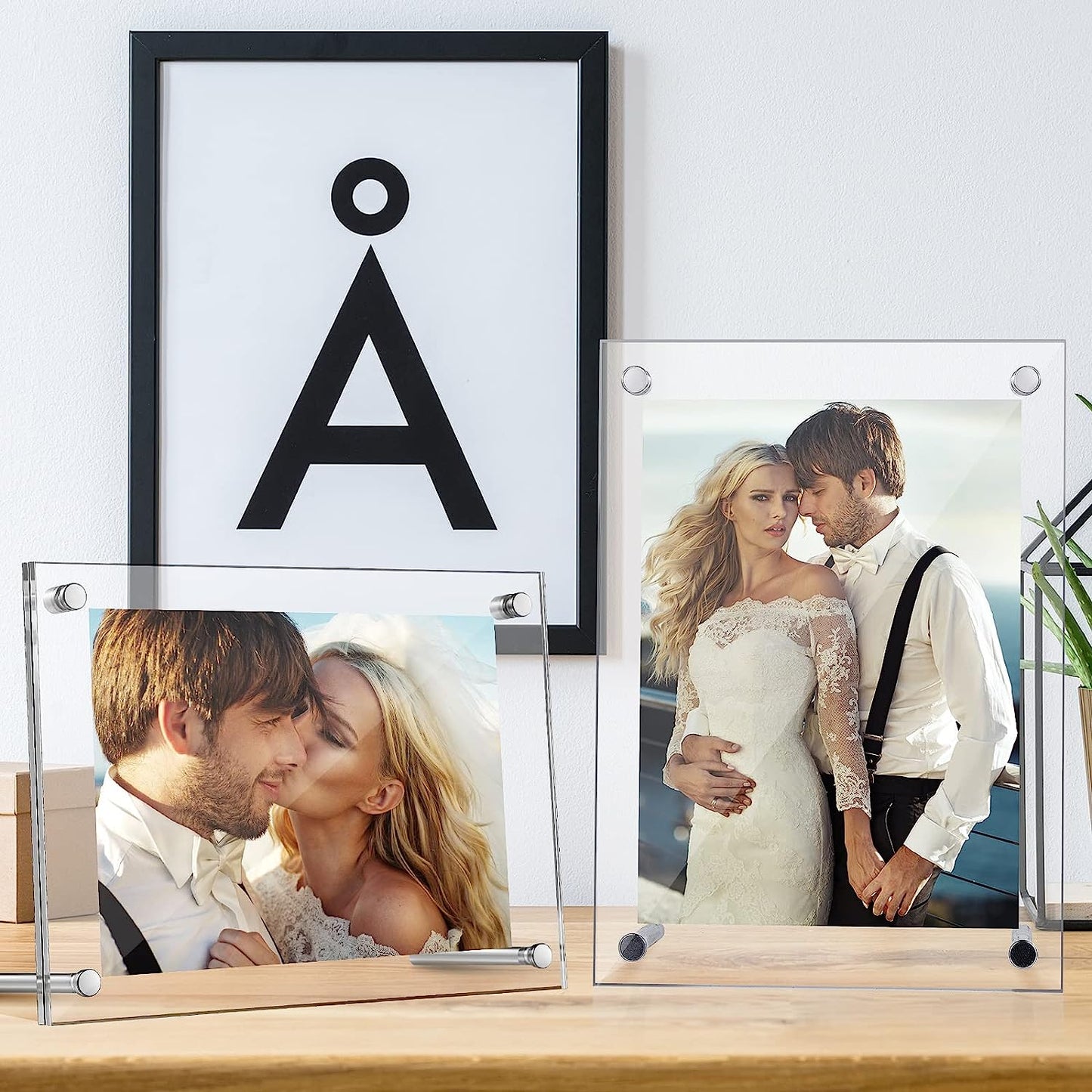 Clear Acrylic Picture Frames Acrylic Photo Frame Desktop Display for Bedroom Living Room Home Office 7.3x 5.3 Inch