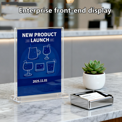 Acrylic Sign Holder, 5x7”, 15 Pack Double Sided Vertical Clear Vertical Table Menu Display,for Restaurants, Office, Store, Fair，Trade Shows