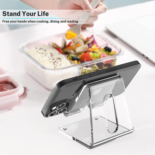 Acrylic Clear Phone Stand for Desk, Compatible with Phone Pro Max ,Android Smartphone, Pad, Desk Accessories