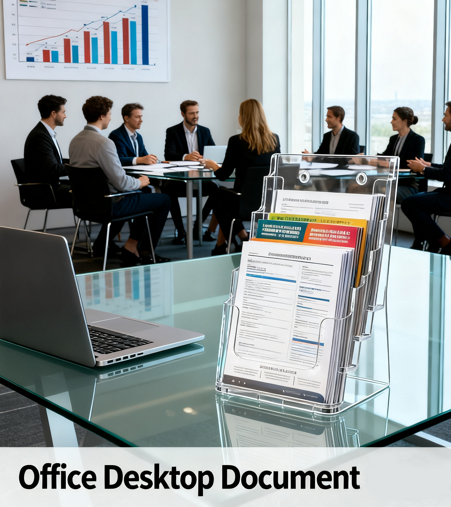 Acrylic Brochure Holder 8.5x11 inch, 1 Pack 4 Tier Clear Literature Organizer Stand with Removable Divider, Wall Mount or Countertop Display for 4 x 9 inch Magazines, Flyers, Pamphlets