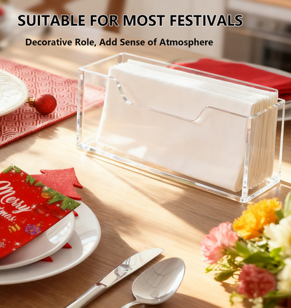 Acrylic Clear Napkin Holder for Bathroom, Clear Waterproof Splashing Vertical Napkin Holder for Kitchen, Disposable Hand Towel Holder, Modern Dining Table Napkin Tray for Home, Hotel, Office