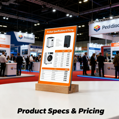 Acrylic Sign Holder with Wood Base 8.5 x 11”  3 Pack L/T Versatile Vertical/Slant Back Display Holder for Wedding, Restaurant Menu, Store, Office, Hote Counters