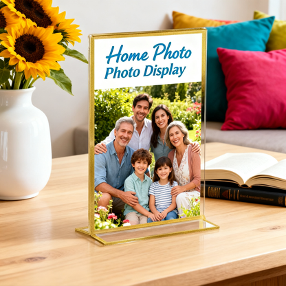 Acrylic Sign Holder 5 x 7 Inch 18 Pack Gold Frames Wedding Table Number Holders, Double Sided Clear Picture Frames, Vertical Table Number Display Stands for Weddings, Events, Menus, Home & Office Decor