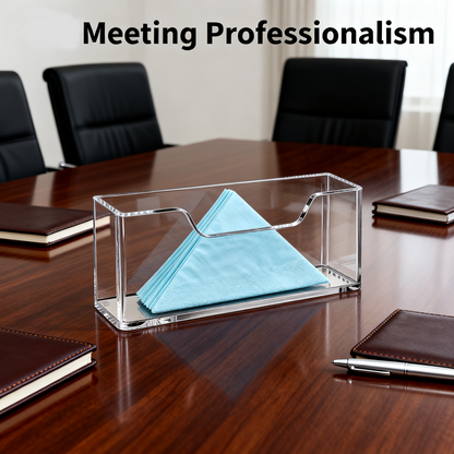 Acrylic Clear Napkin Holder for Bathroom, Clear Waterproof Splashing Vertical Napkin Holder for Kitchen, Disposable Hand Towel Holder, Modern Dining Table Napkin Tray for Home, Hotel, Office