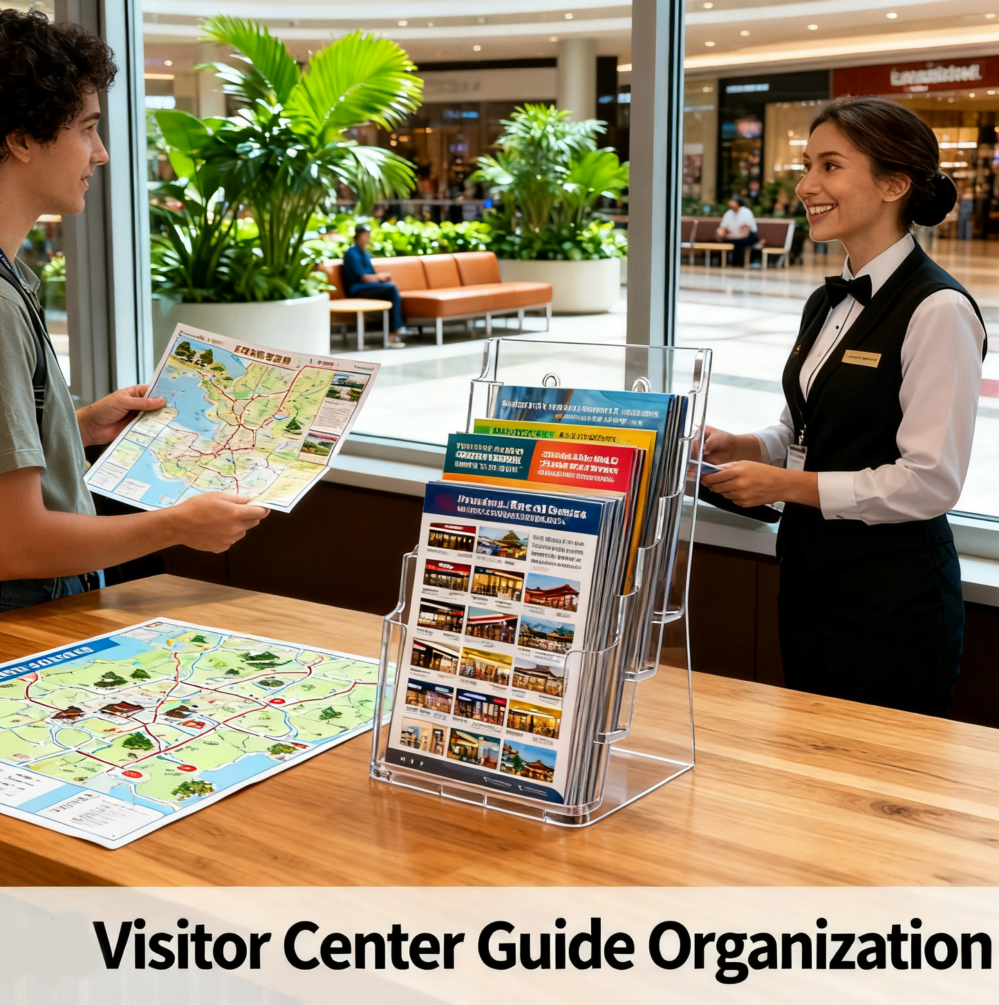 Acrylic Brochure Holder 8.5x11 inch, 1 Pack 4 Tier Clear Literature Organizer Stand with Removable Divider, Wall Mount or Countertop Display for 4 x 9 inch Magazines, Flyers, Pamphlets