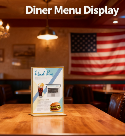 Acrylic Sign Holder 5 x 7 Inch 18 Pack Gold Frames Wedding Table Number Holders, Double Sided Clear Picture Frames, Vertical Table Number Display Stands for Weddings, Events, Menus, Home & Office Decor