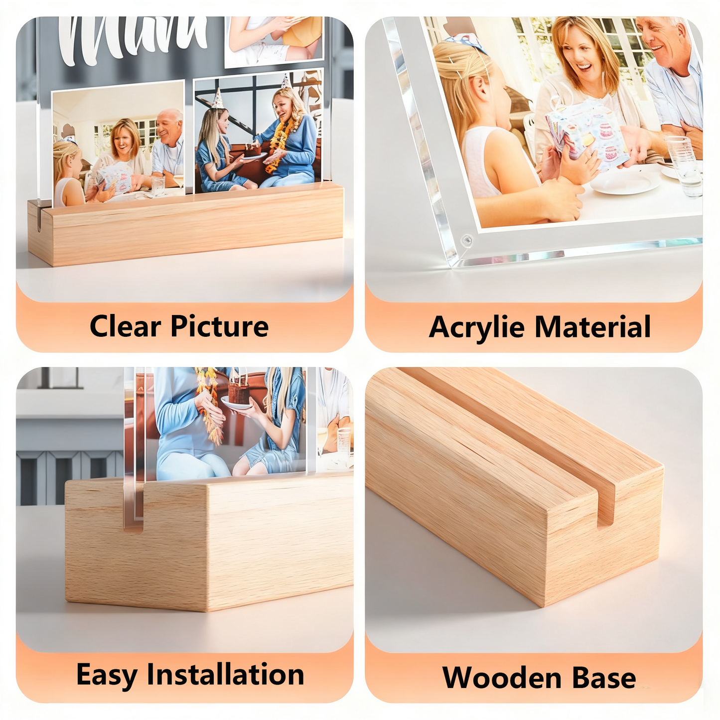 Custom Picture Frames with Photo, Personalized Photo Frame with LED Night Light, Text, Unique Gift for Couple, Girlfriend, Boyfriend, Women or Men, Perfect for Anniversary, Christmas & BirthdayBoyfriend Couple