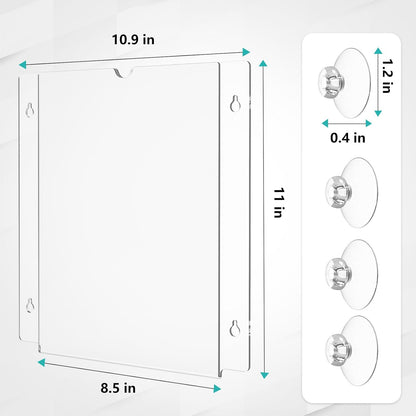 Acrylic Sign Holder 8.5“x11” with Suction Cup and Screws