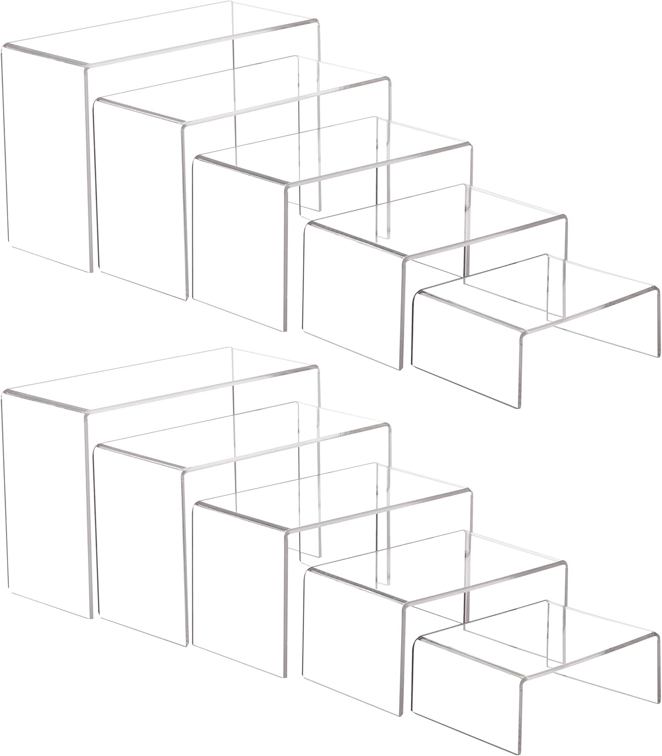 10pack Acrylic Display Risers clear