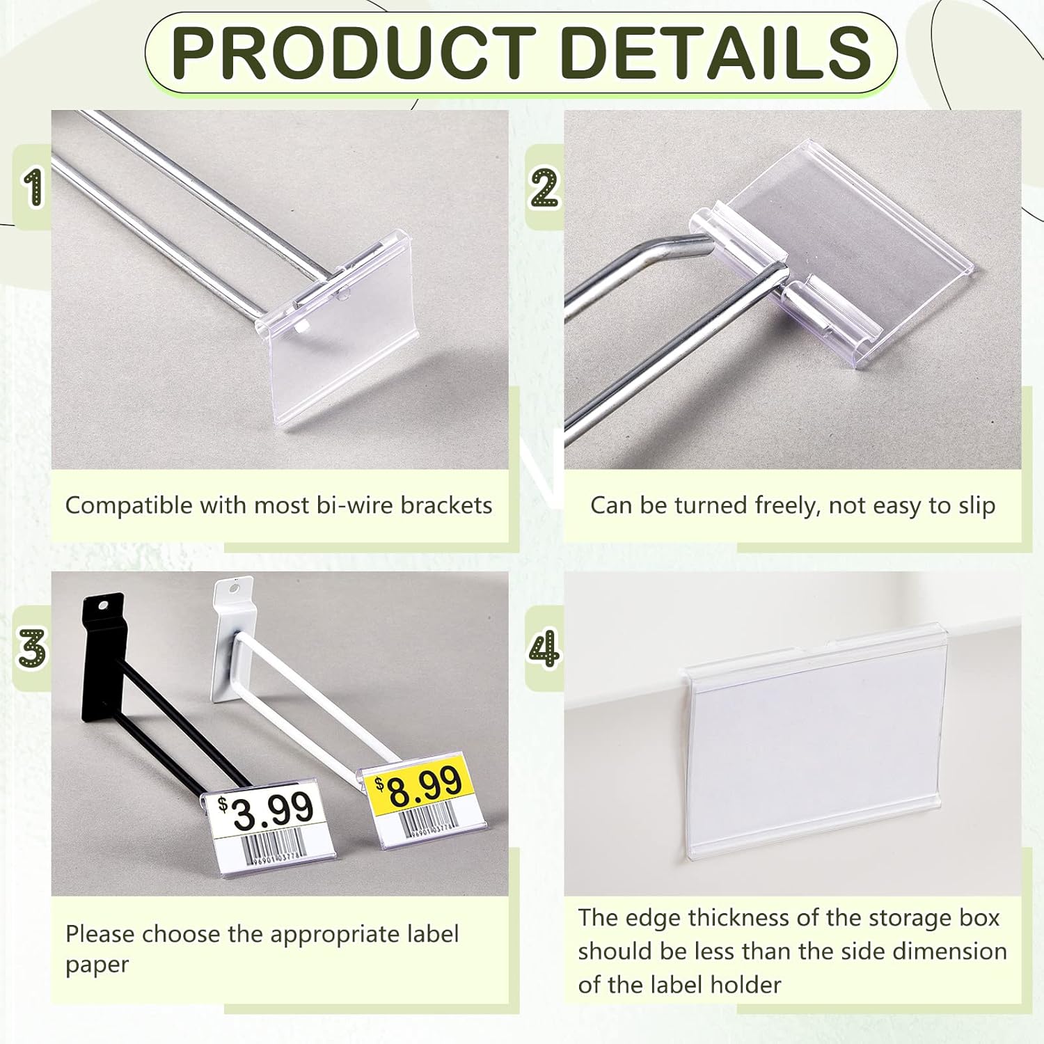 Plastic Label Holders details

