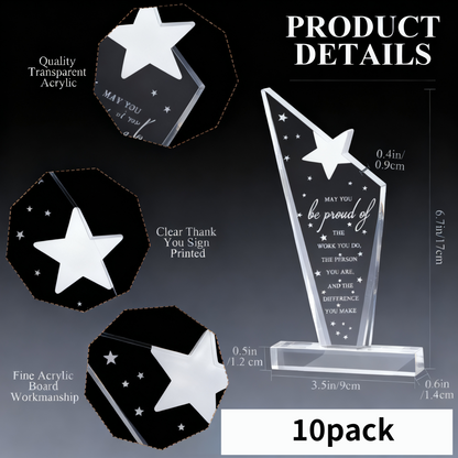 Acrylic trophy 10 Pcs Employee Appreciation Awards for Coworker Thank You Trophy May You Be Proud of The Work You Do Sign Prizes Retirement Goodbye Farewell Gift for Women Men，Office/Campus Recognition Gifts