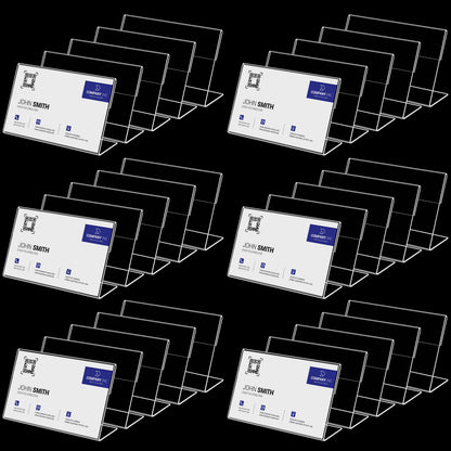 Small Acrylic Sign Holder 3.5" x 2", 30 PCS Mini Acrylic Food Sign Labels for Party Buffet, Retail Price Display Holder, Clear Table Counter Top Stand for Place Cards, Name Card, Wedding and Event Use Sign