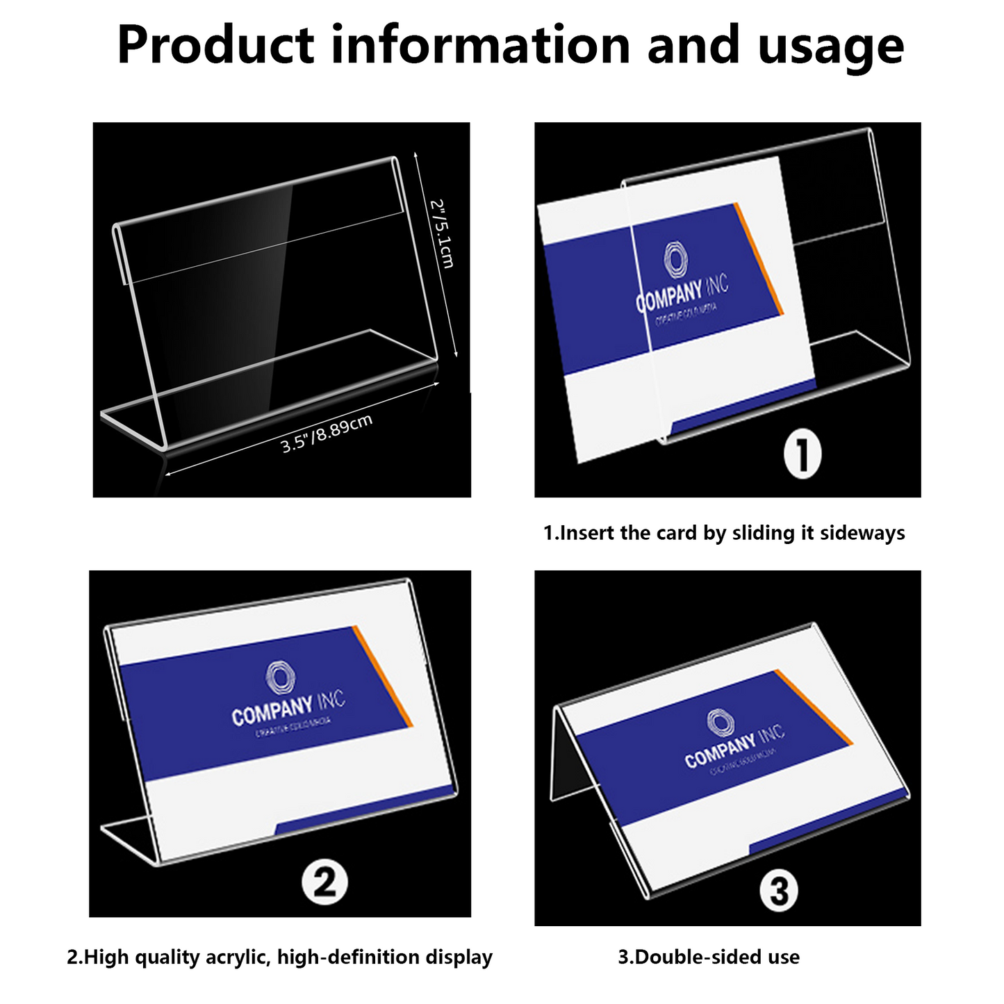Small Acrylic Sign Holder 3.5" x 2", 30 PCS Mini Acrylic Food Sign Labels for Party Buffet, Retail Price Display Holder, Clear Table Counter Top Stand for Place Cards, Name Card, Wedding and Event Use Sign