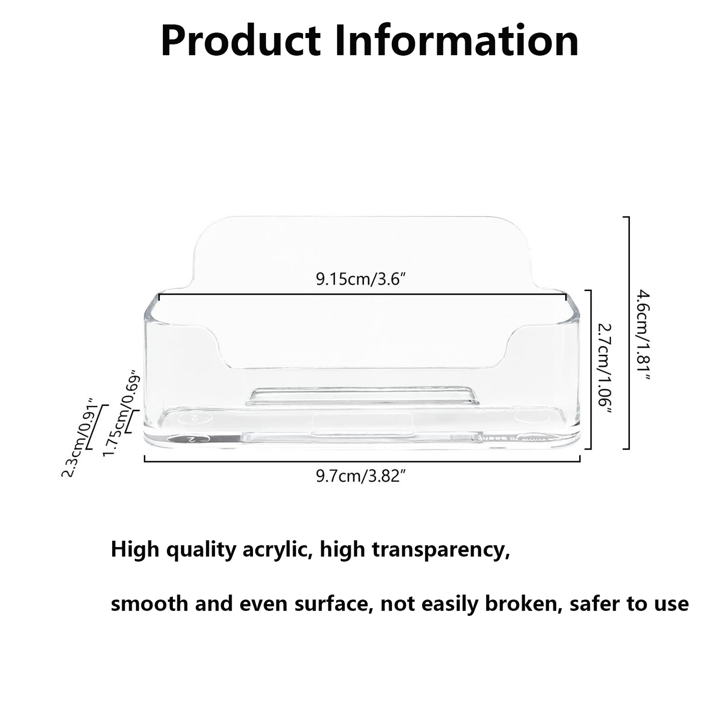 Acrylic Business Card Holder for Desk, Clear Plastic Business Cards Display Holders Stand, Fits 30-50 Business Cards，Sleek Clear Plastic Card Rack for Office, Reception, or Trade Show