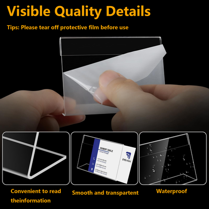 Small Acrylic Sign Holder 3.5" x 2", 30 PCS Mini Acrylic Food Sign Labels for Party Buffet, Retail Price Display Holder, Clear Table Counter Top Stand for Place Cards, Name Card, Wedding and Event Use Sign