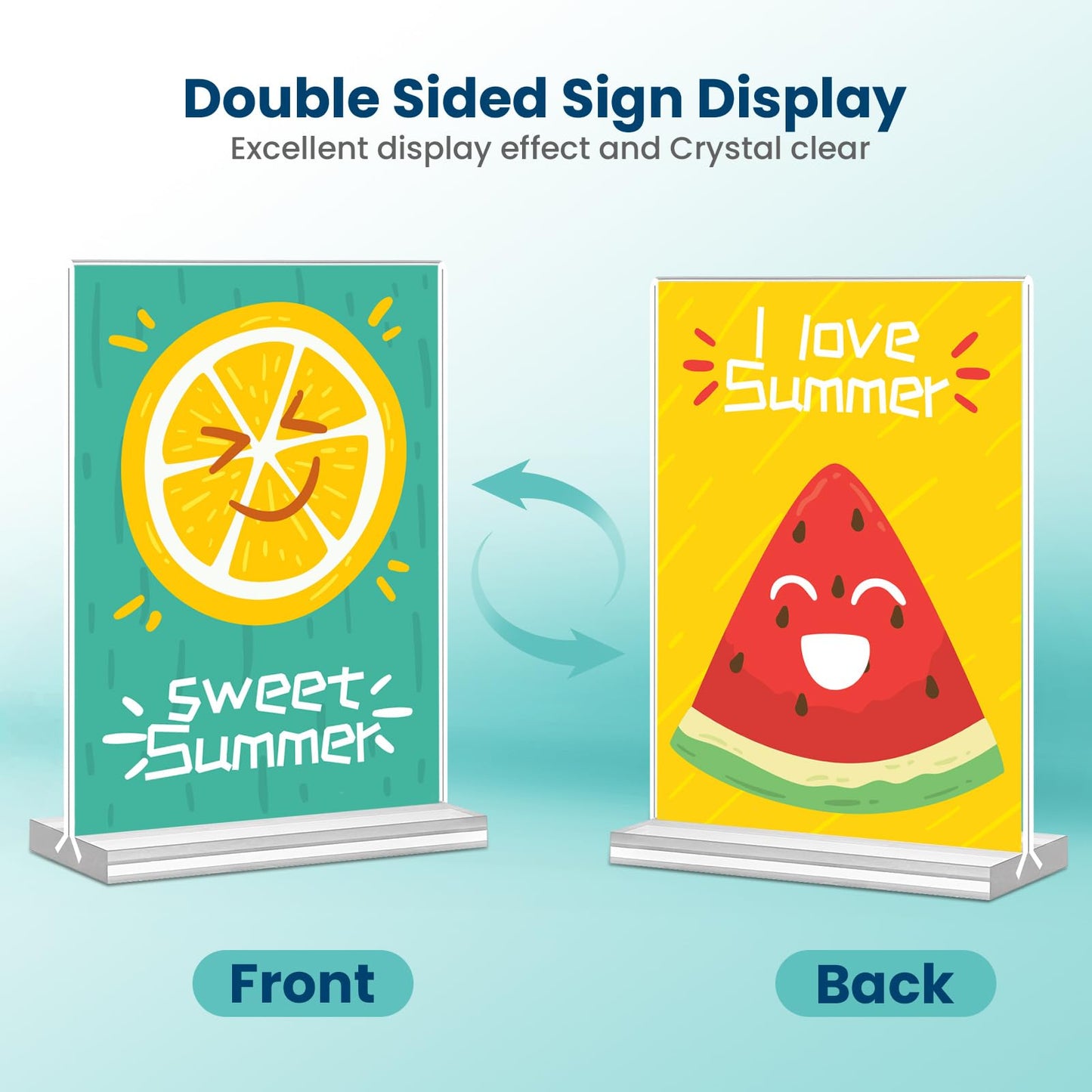 Acrylic Sign Holder, 5x7”, 15 Pack Double Sided Vertical Clear Vertical Table Menu Display,for Restaurants, Office, Store, Fair，Trade Shows
