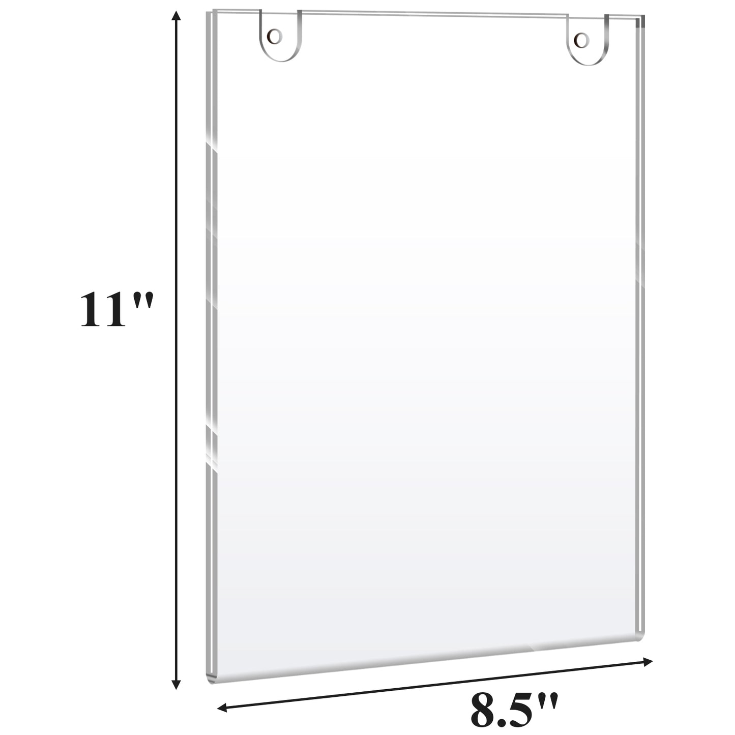 Acrylic Wall Sign Holder 8.5x11 6 Pack, Clear Plastic Picture Frame, Wall Mounted Design, Support No Drilling(Provide 3M Tape and Screws)