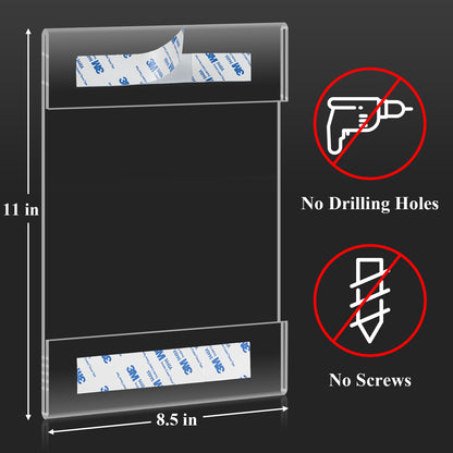 Acrylic Sign Holder 8.5 x 11 Wall Sign Holders  6 Pack