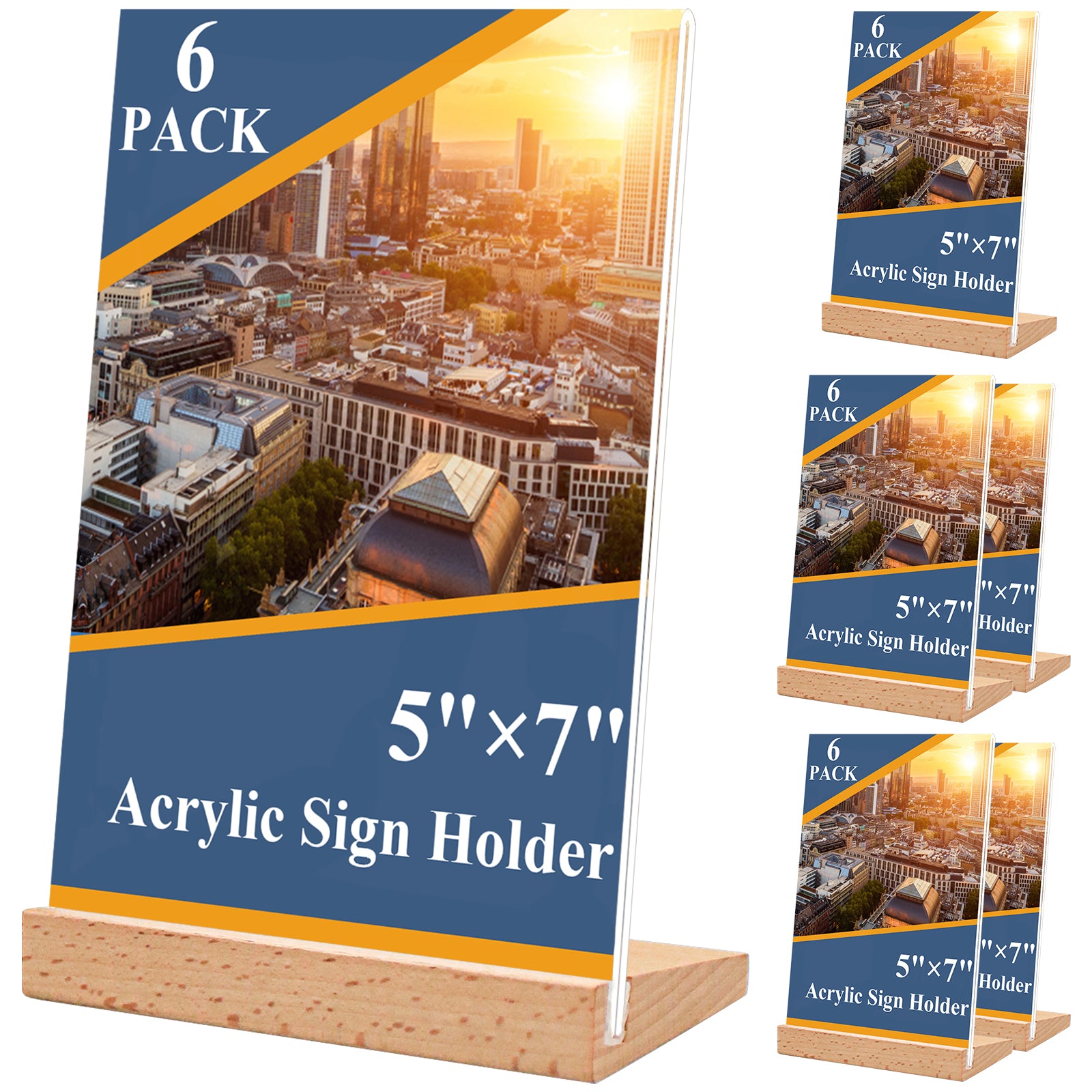 Acrylic Sign Holder 5 x 7 Wooden L Shape Sign Holder Plastic Display S ...