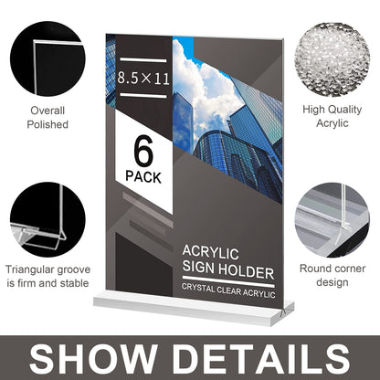 Acrylic Sign Holder Clear Plastics Sign Stand T shape